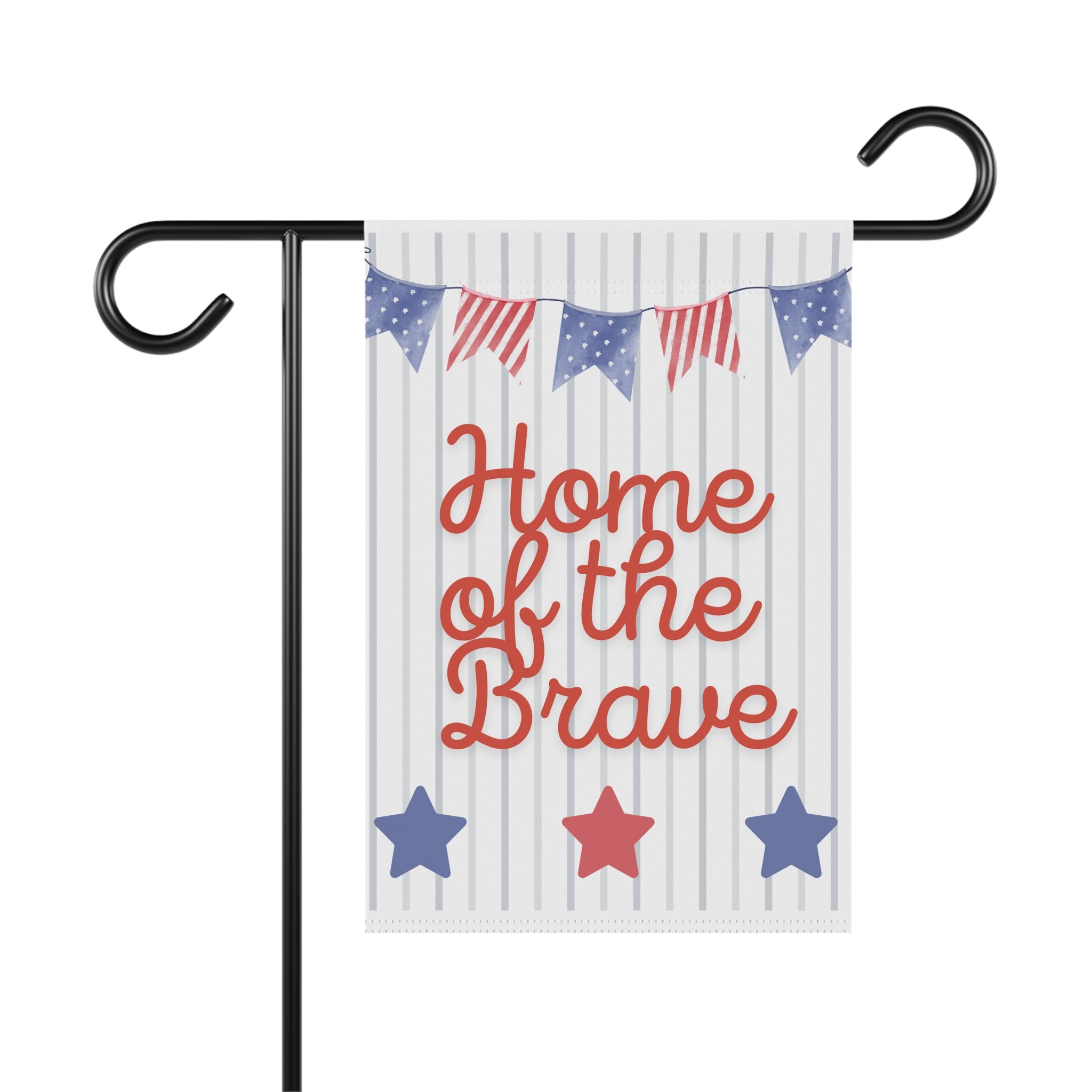 Garden Flag - "Home of the Brave" Patriotic House Banner (4th of July, Memorial Day)