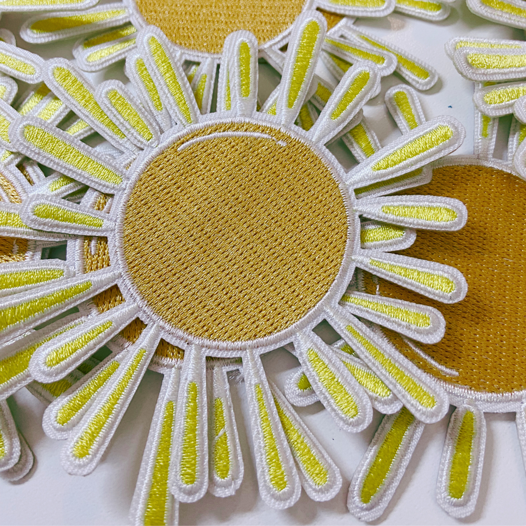 3.5" SUNSHINE   -  Embroidered Hat Patch (version 2): QTY 1