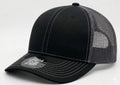 Trucker Adjustable Baseball Cap Premium Quality Men Women: Black- Dark Grey