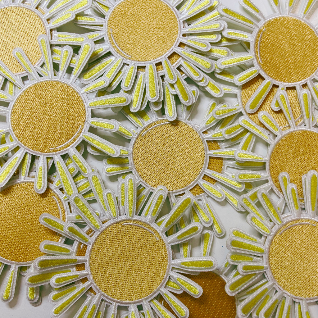 3.5" SUNSHINE   -  Embroidered Hat Patch (version 2): QTY 1