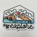 3" Time to EXPLORE - Embroidered Hat Patch: Embroidered Patch