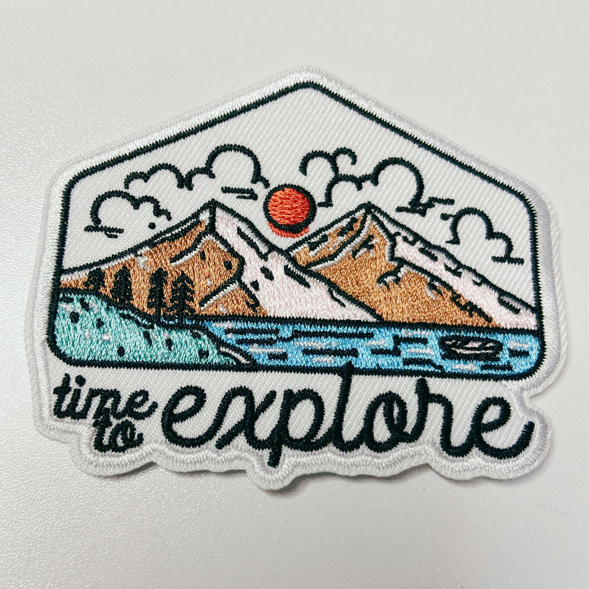 3" Time to EXPLORE - Embroidered Hat Patch: Embroidered Patch