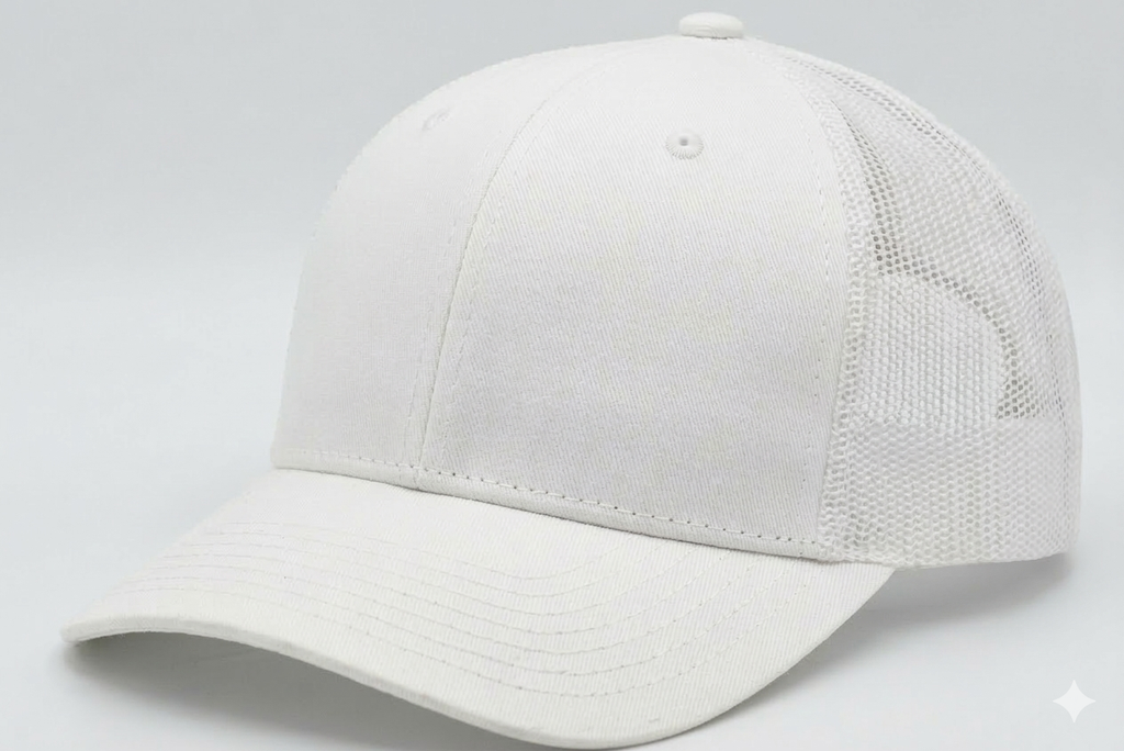 Trucker Adjustable Baseball Cap Premium Quality Men Women: Roy-Wht