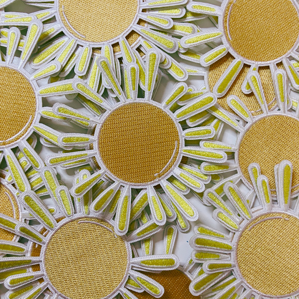 3.5" SUNSHINE   -  Embroidered Hat Patch (version 2): QTY 1