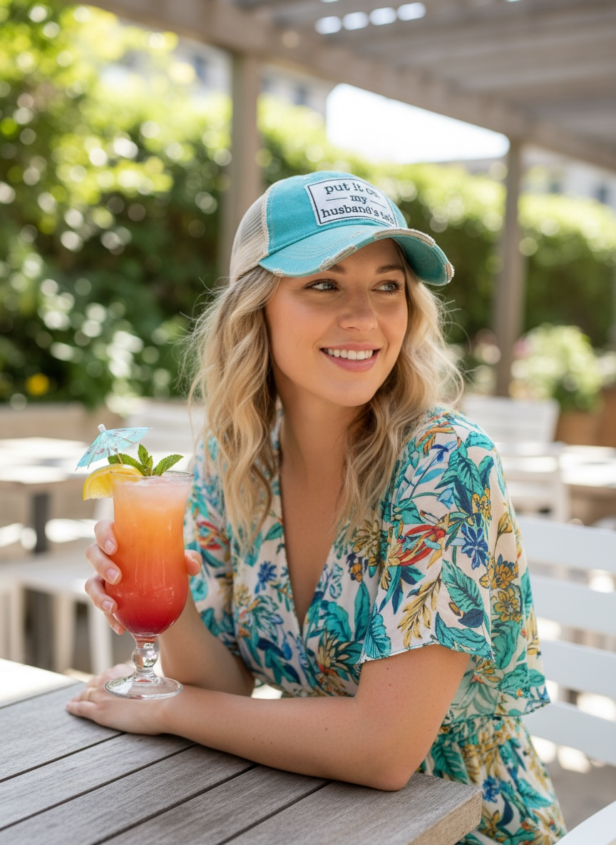 Put It On My Husband's Tab Women's Trucker Hat Baseball Cap