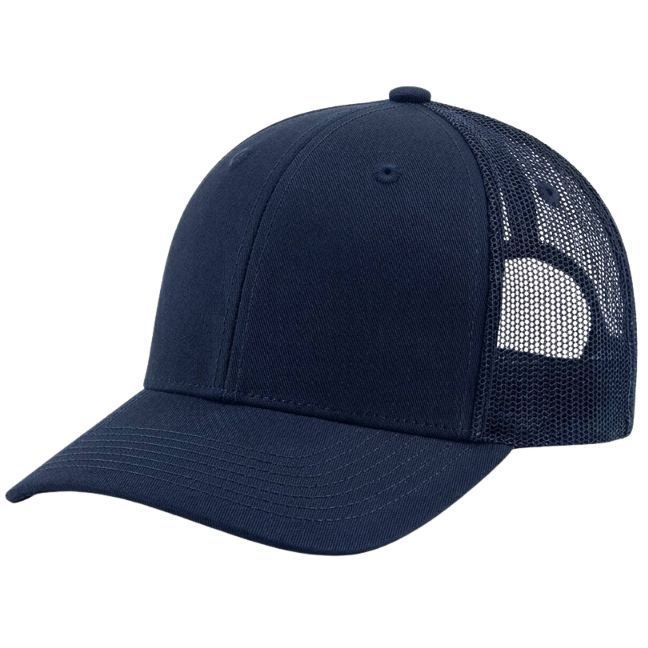 Trucker Adjustable Baseball Cap Premium Quality Men Women: Black- Dark Grey