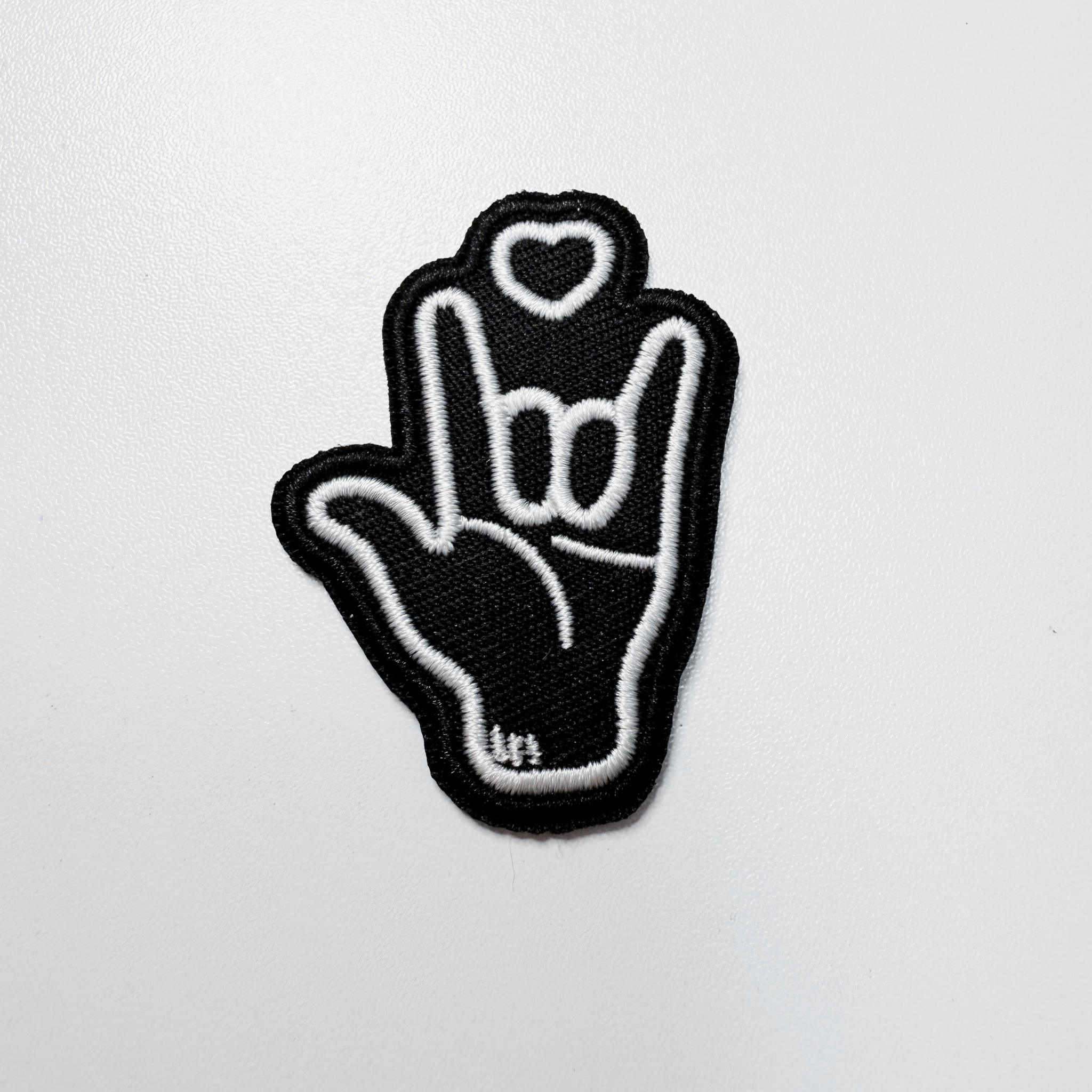 2" I love you, ASL - Embroidered Hat Patch: QTY 1