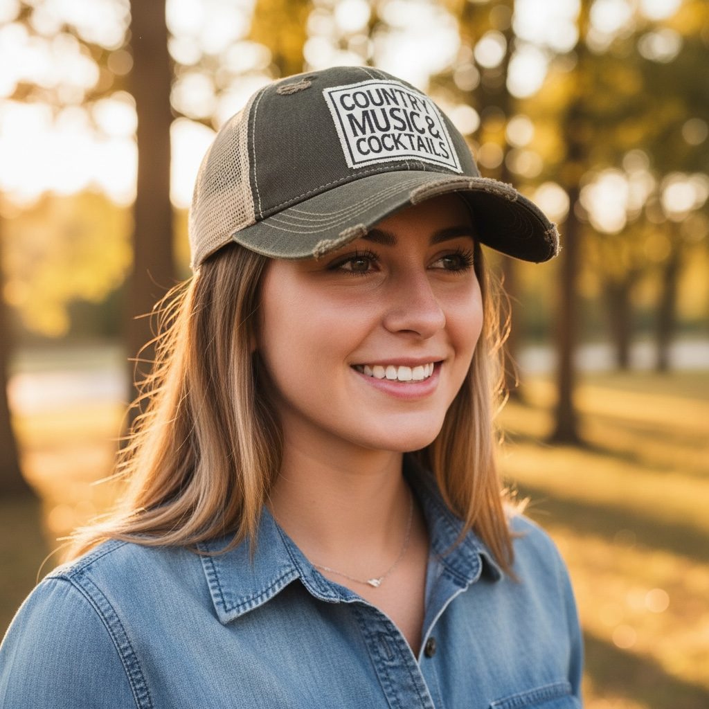 Country Music & Cocktails Trucker Hat Baseball Cap