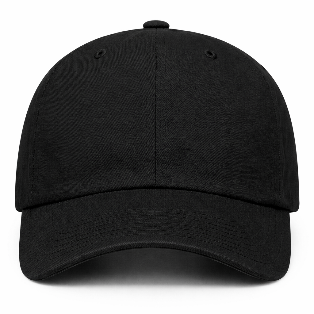 Premium Cotton Baseball Cap Dad Hat Men Women Deep Crown: Black