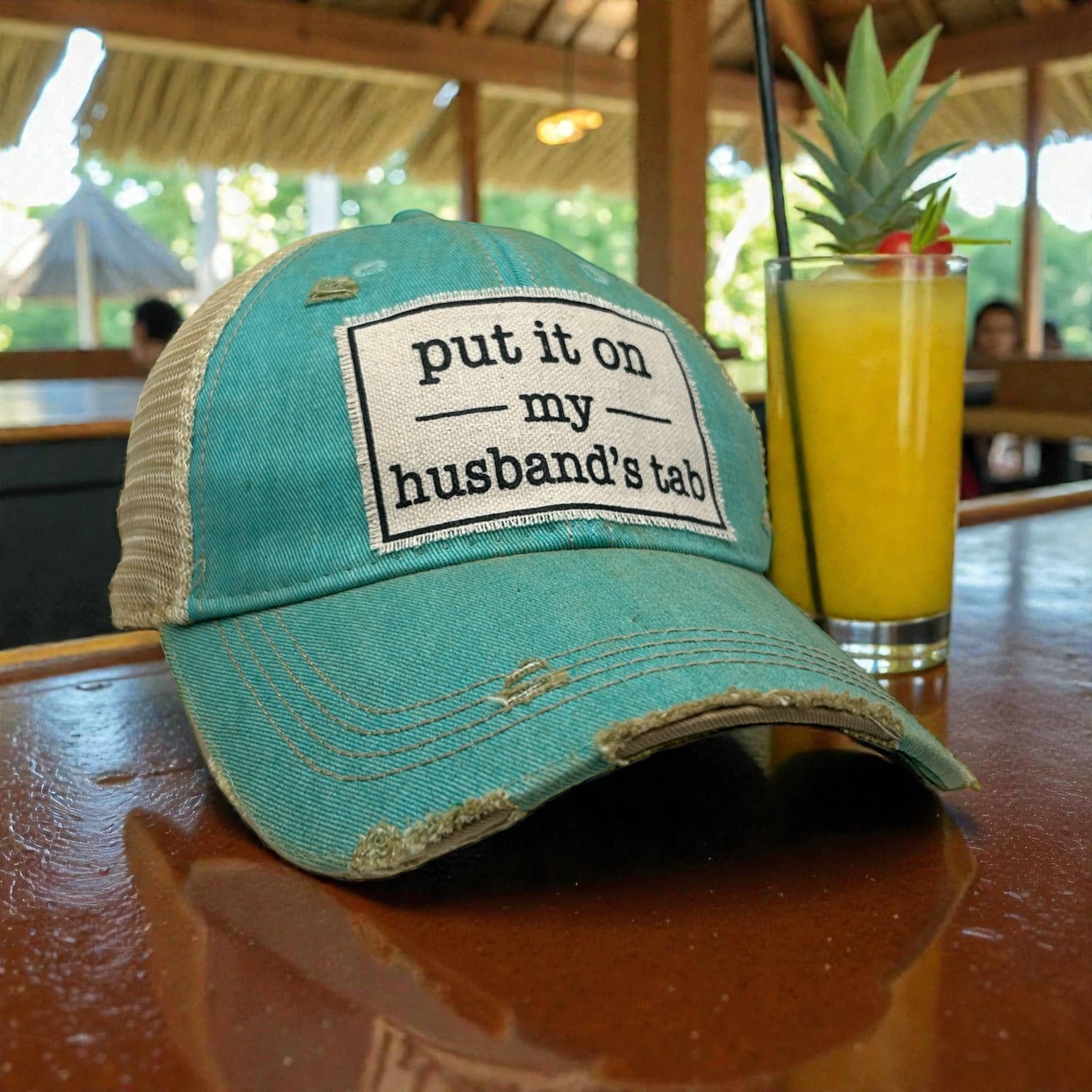 Put It On My Husband's Tab Women's Trucker Hat Baseball Cap
