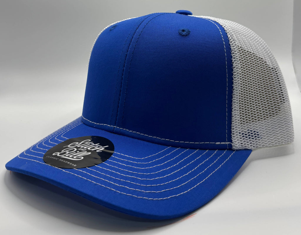 Trucker Adjustable Baseball Cap Premium Quality Men Women: Black-White