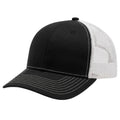 Trucker Adjustable Baseball Cap Premium Quality Men Women: Black-White