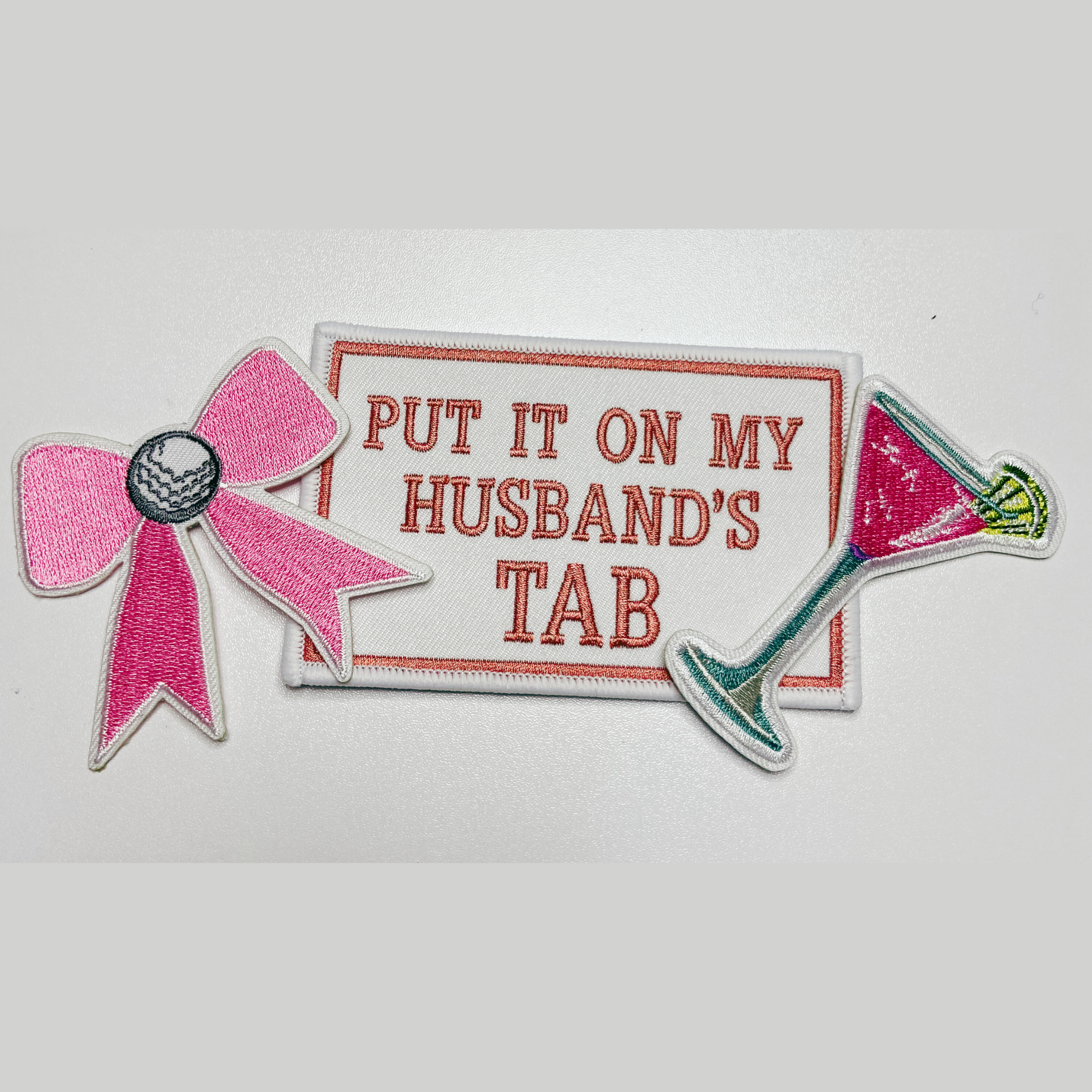 3"  Pink Cocktail  - Embroidered Hat Patch: QTY 1